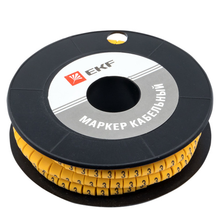 Маркер кабельный 4,0 мм2 "3" (500 шт) (ЕС-2) PROxima EKF