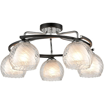 Люстра потолочная Черный, Хром/Белый E27 5*60Вт 234-107-05 VELANTE