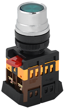 Кнопка ABLF-22 зеленый d=22мм неон/240В 1з+1р IEK