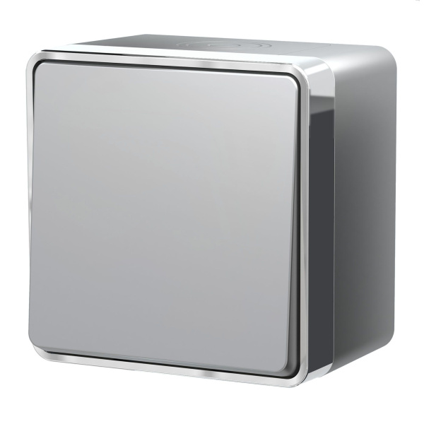 Выключатель одноклавишный влагозащищенный (серебряный) Gallant ОУ IP44 Werkel