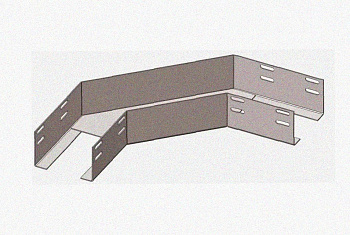 Лоток угловой глухой КГГ 250х150-135 У3 поворот на 135, окрашенный, S1,0