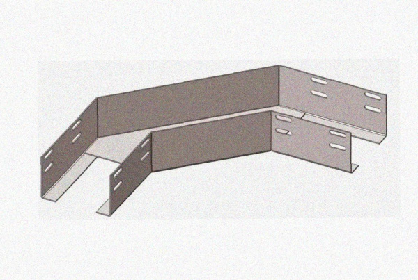 Лоток угловой глухой КГГ 250х150-135 У3 поворот на 135, окрашенный, S1,0
