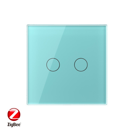 Сенсорный выключатель ZigBee (Wi-Fi) 2 клавиши 1 пост Зеленый Livolo
