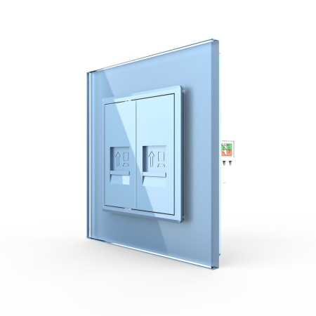 Розетка КОМП RJ-45 двойная Синяя Livolo