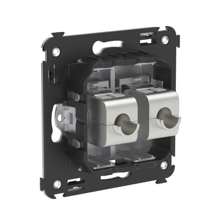 Компьютерная розетка RJ-45 без шторки в стену, кат.5e двойная экранированная, "Avanti", "Закаленная сталь" DKC