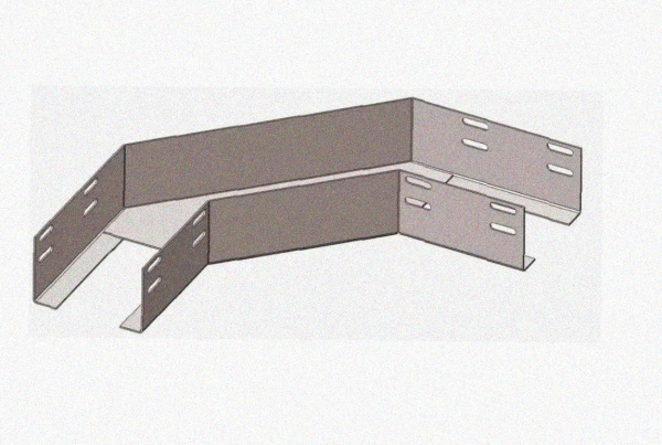 Лоток угловой глухой КГГ 200х100-135 У3 поворот на 135, окрашенный, S1,0