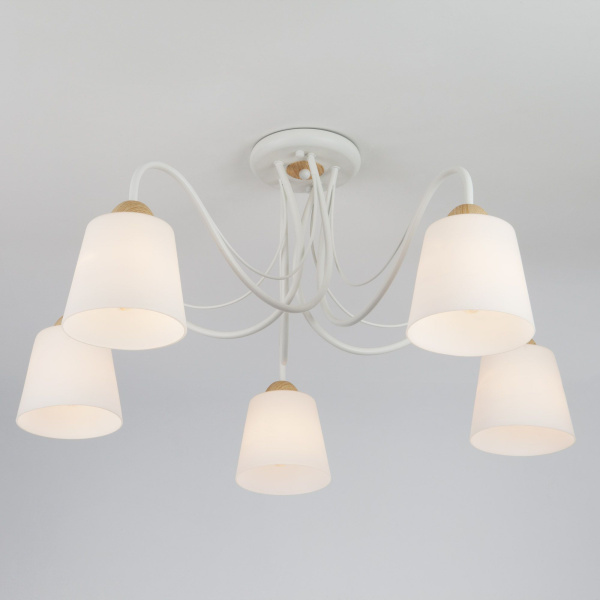 Потолочная люстра с плафонами 5*E27 40Вт белый IP20 Betty (70062/5 белый) Eurosvet