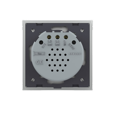 Сенсорный выключатель Quadro 2 клавиши 1 пост Серый Livolo