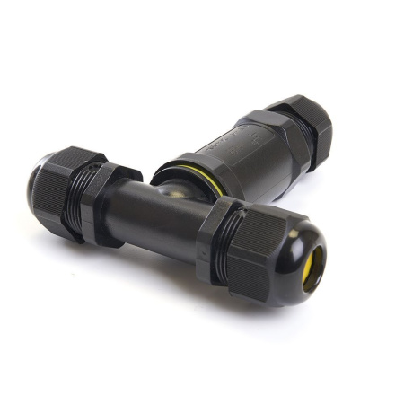 Соединитель-коннектор для проводов LD530, 3-контактный, водонепроницаемый (клемма 3pin), черный STEKKER