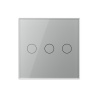 Сенсорный выключатель Livolo 3 клавиши 1 пост Серый UK стандарт VL-B603-3IG