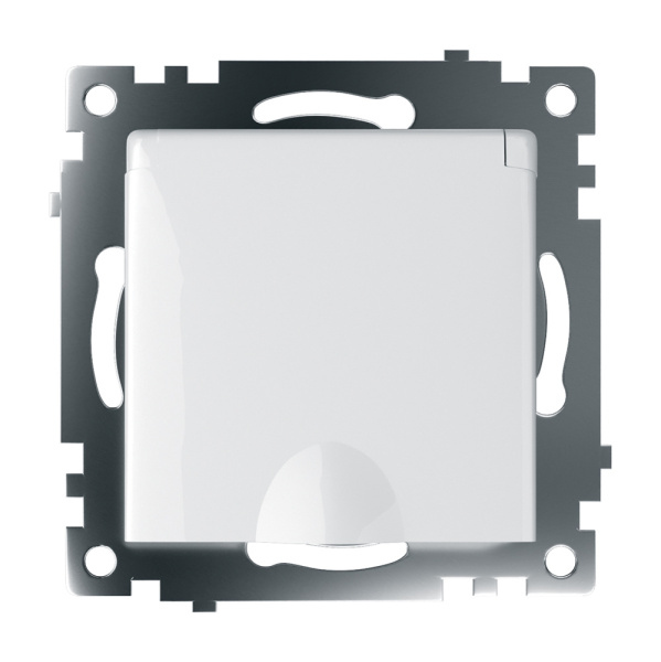 Розетка 1-местная с/з с крышкой (механизм), STEKKER GLS16-7112-01, 250В, 16А с защитной шторкой, серия Катрин, белый Розетка 1-местная с/з с крышкой (механизм), STEKKER GLS16-7112-01, 250В, 16А с защитной шторкой, серия Катрин, белый