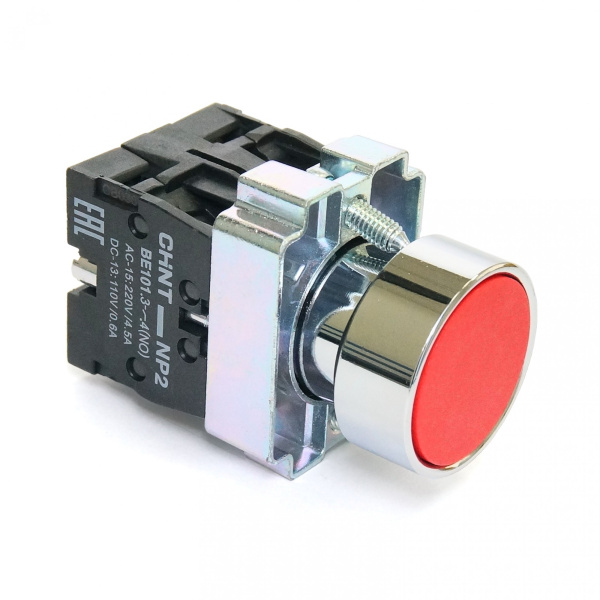 Кнопка управления NP2-BA45 без подсветки красная, 1НО+1НЗ, IP40 (R) CHINT