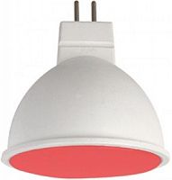 Лампа MR16  7W GU5.3 Красный матов. 47x50 ECOLA