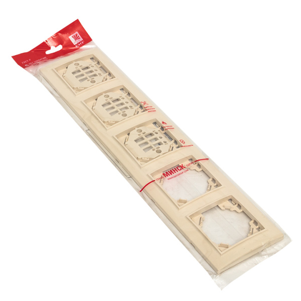 Минск Рамка 5-местная горизонтальная бежевый EKF