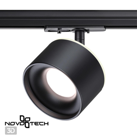 Св-к трековый с перекл.цв.темп.IP20 LED 3000К/4000К/6000К 12W вниз+3W вверх черный NOVOTECH