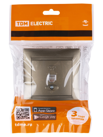 Розетка телефонная RJ11 бронза "Лама" TDM Розетка телефонная RJ11 бронза "Лама" TDM