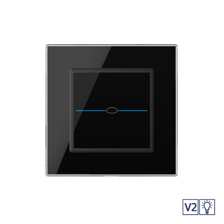 Сенсорный диммер Quadro версия 2, 1 клавиша 1 пост Черный Livolo