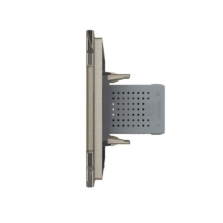 Розетка с одним USB type-A, блоком питания 5В 2.1А 1 пост, цвет шампань Livolo