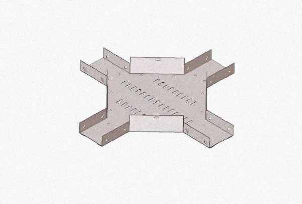 Лоток крестообразный замковый перфорированный КМЗ 400х60 УХЛ1, горячее цинкование, S1,5