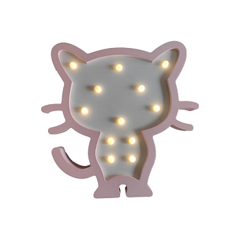 12-173 Светодиодный ночник "Котенок", теплый белый, 2хААА, МДФ, 242х30х248мм. Apeyron