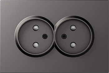 Donel S08 матовый титан накладка для розетки 2-й без заземления, со шторками 16A 250 В~,серия DB