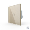 Одноклавишный проходной/перекрестный сенсорный выключатель 1 пост, цвет шампань Livolo