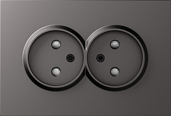 Donel A07 матовый титан накладка для розетки 2-й без заземления, со шторками 16A 250 В~,серия DB