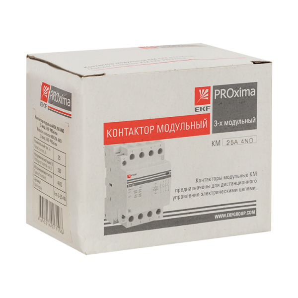 Контактор модульный КМ РУ 20А 4NO (3 мод) PROxima EKF