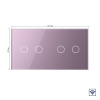 Сенсорный радиоуправляемый выключатель 4 клавиши (2-2), 2 поста Розовый Livolo