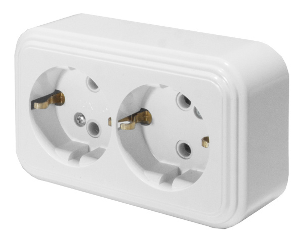 Розетка 2-местная с/з STEKKER, PST16-31-20 (RA 16-238-Б), пластик АВС, 250В, 16А, IP20, белый Розетка 2-местная с/з STEKKER, PST16-31-20 (RA 16-238-Б), пластик АВС, 250В, 16А, IP20, белый