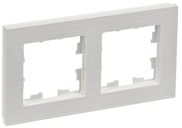 BRITE Рамка 2-мест. РУ-2-Бр бел. рифленый IEK