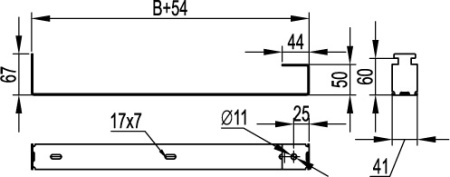 Держатель огнезащитной перегородки, ширина 400 мм, цинк-ламельный DKC