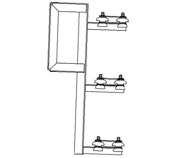 Кронштейн троллейный К33БС-4А У1, L=1420мм, окрашенный, тролеедержатель К266 У1 - 4 шт.