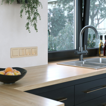 Platinum Рамка на 4 поста шампань Werkel