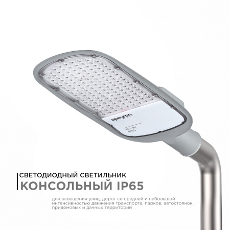 29-05 Светильник светодиодный, уличный, консольный 150Вт, 230/50Гц, 16500лм, 5000К, IP65, КСС "Ш", 540*215*80мм, Ф60мм, серый APEYRON