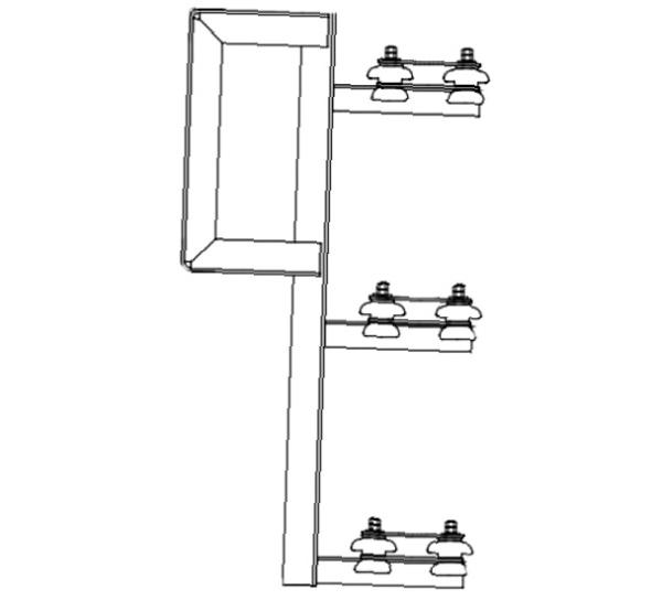 Кронштейн троллейный К33БС-4А У1, L=1420мм, окрашенный, тролеедержатель К266 У1 - 4 шт.