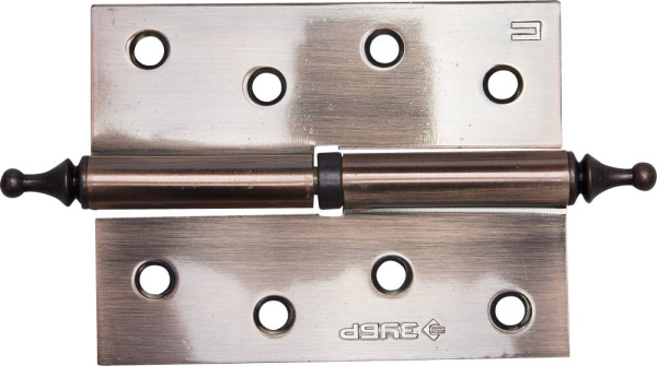 Петля дверная разъемная "ЭКСПЕРТ", 1 подшипник, цвет ст. медь (AC), правая, с крепежом, 100х75х2,5мм, 2 шт ЗУБР