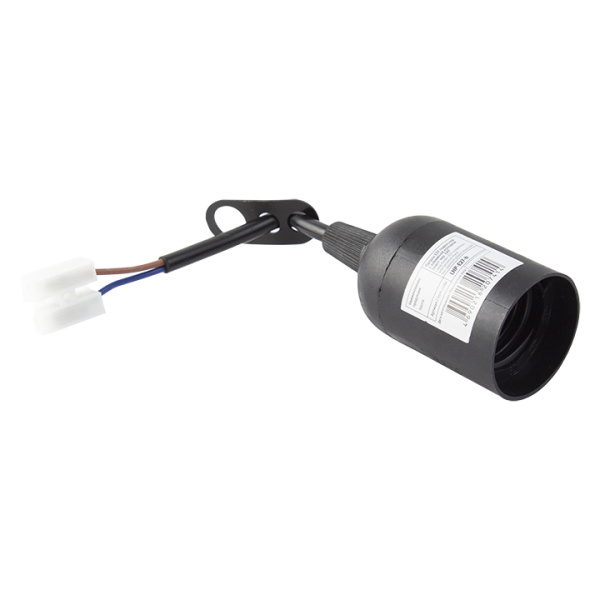 Патрон Е27 подвесной с клеммной колодкой пластик черный PROxima EKF