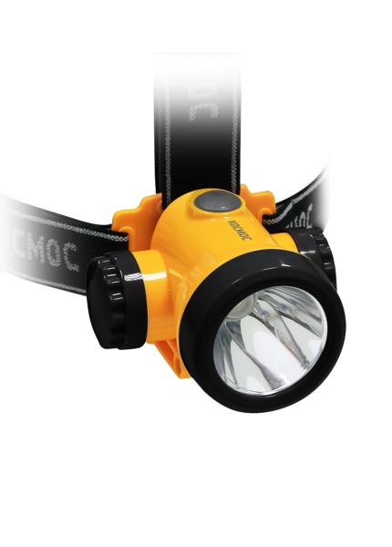 Фонарь налобный аккумуляторный , 3W LED, аккум. 3,7V 1200 mAh, 240 Lm, 8 часов, Космос 