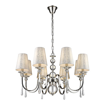 Люстра подвесная Никель/Белый, Серебристый E14 8*40Вт WE368.08.103 WERTMARK