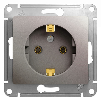 GLOSSA  Механизм розетки без лицевой панели СУ 1 мест. с зазем. 16А платина IP20 (уп.10шт) Schneider Electric
