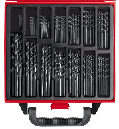 МАСТЕР 99шт(1-10мм), Набор сверл по металлу, сталь Р4М2, класс В, мет.бокс ЗУБР