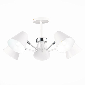 Светильник потолочный Белый,Хром/Белый E27 5*60Вт SLE106702-05 EVOLUCE