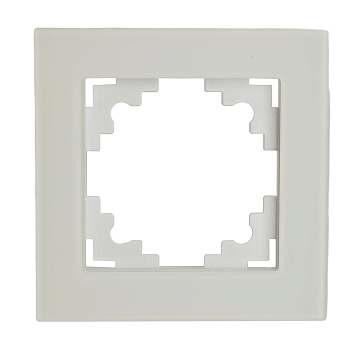 Рамка 1-местная, стекло, STEKKER, GFR00-7001-01М, серия Катрин, белый матовый