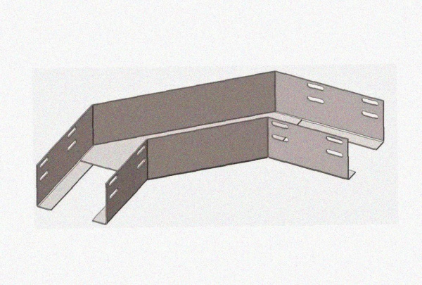Лоток угловой перфорированный КГ 200х80-135 УТ1,5 поворот на 135, горячее цинкование, S1,5