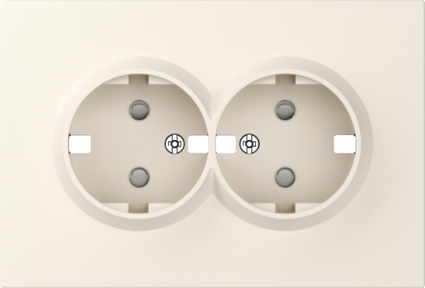 Donel A07 матовый кремовый накладка для розетки 2-й с заземлением, со шторками 16A 250 В~,серия DB