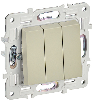 SKANDY Выключатель 3-клавишный 10А SK-V11B бежевый IEK