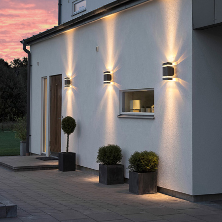 Светильник садово-парковый Feron DH0806, на стену вверх, E27 230V, черный