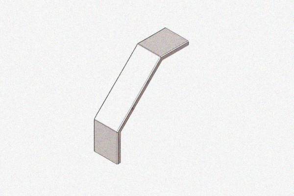 Крышка лотка замкового КЛСЗ 300х50-90 УТ1,5 для поворота трассы вниз на 90, горячее цинкование, S1,5