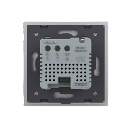 Терморегулятор пола 16А, сенсорное управление, датчик воздуха, 1 пост, цвет серый Livolo